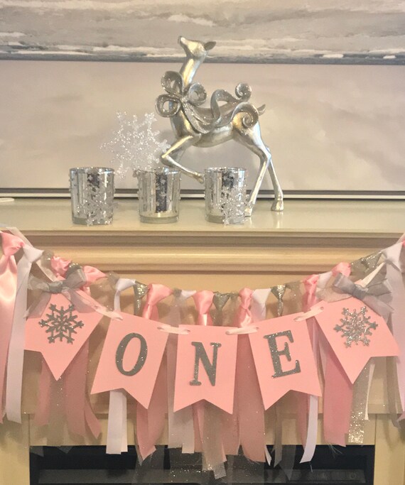 Winter Onederland 1st Birthday Winter Theme Girl First Birthday Winter Wonderland High chair Banner