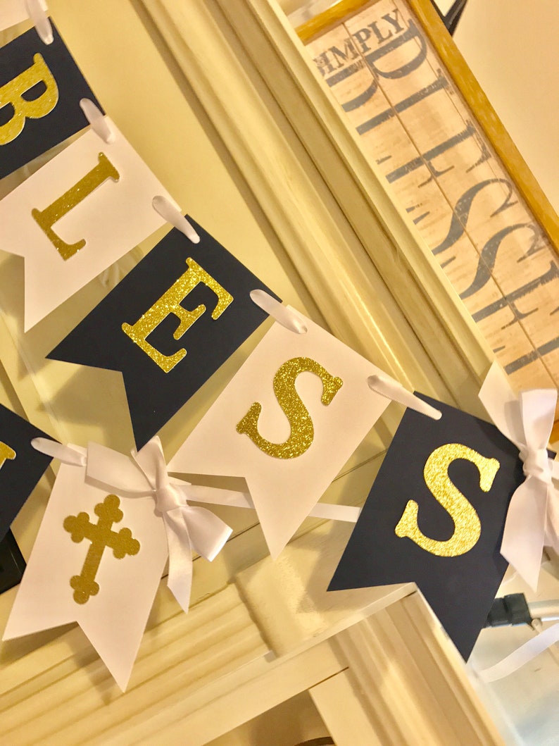Baptism Banner /baptism Decorations / God Bless Banner/baptism Etsy