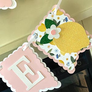 Lemonade One Banner:  Lemon Party Decor, Girls 1st Birthday