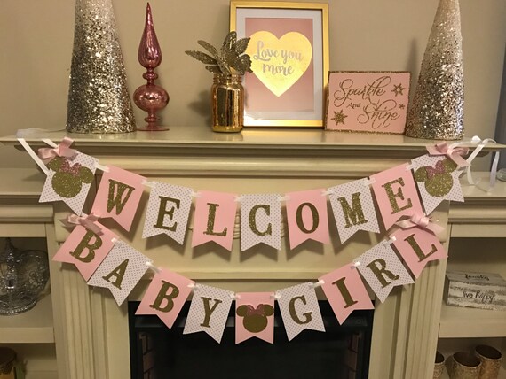 minnie mouse baby shower banner