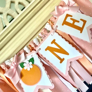 Little Cutie High Chair Banner: Clementine First Birthday Decor