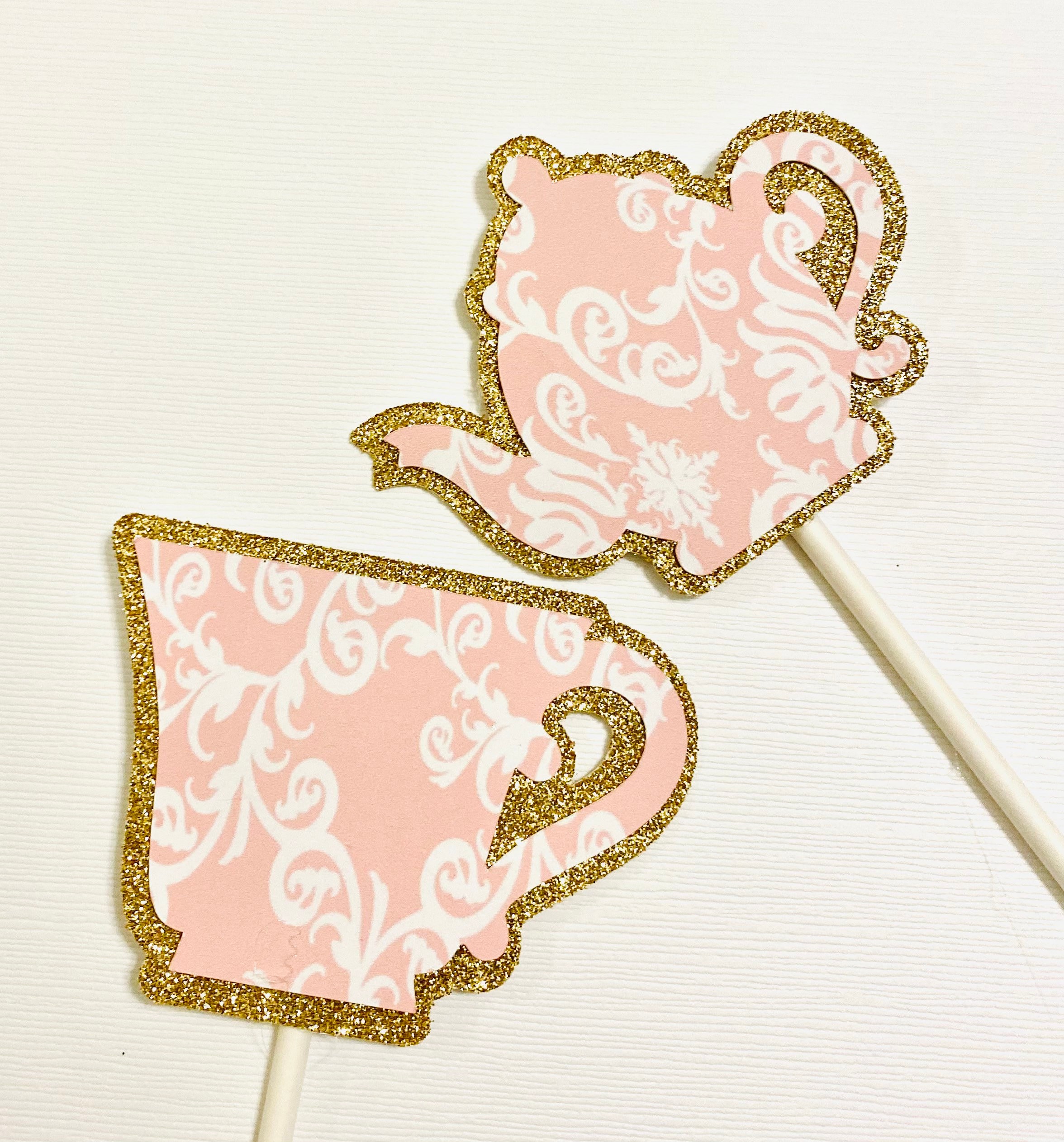 Tea party CupCake Topper Tea Pot Cupcake Topper Tea for Two Etsy