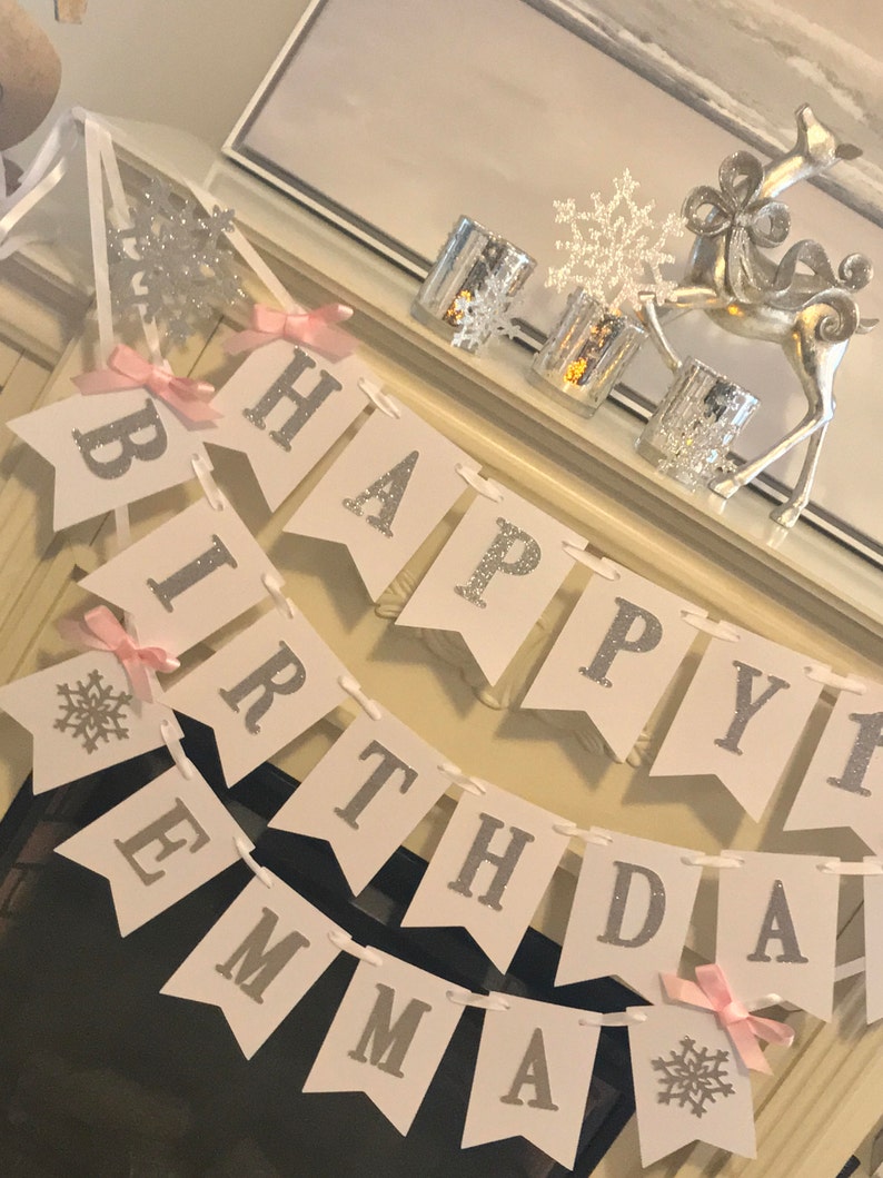 Winter Wonderland 1st Birthday Party Winter ONEderland Birthday Decorations Snowflake Birthday Decorations Birthday Banner.
