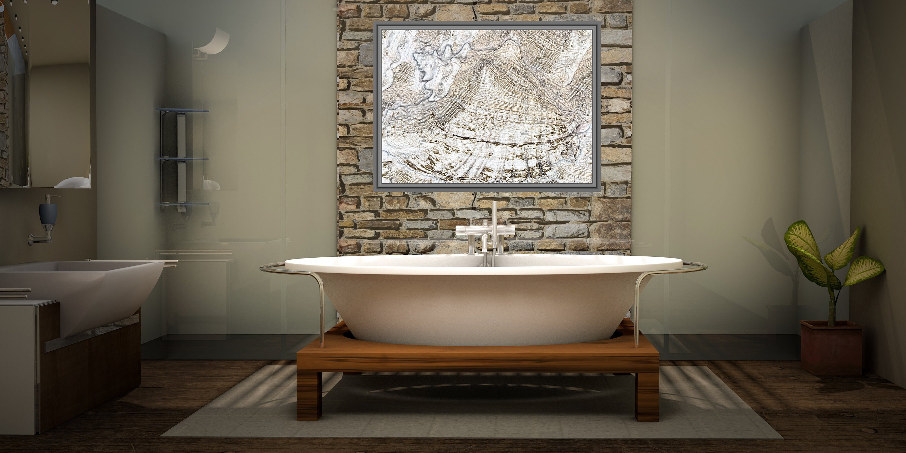 Seashell Print Abstract Bathroom Decor Shell Wall Art Etsy