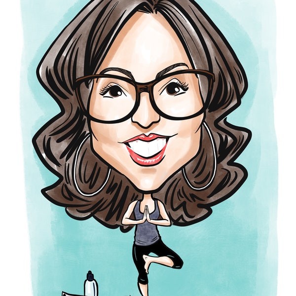 1 Person Caricature, Color  (Little Body)