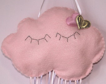 Sleepy cloud decoration and hair clips holder, a unique gift for any occasion for a baby/toddler