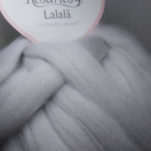 Lalala- Yarn for finger knitting,felting,crafting light grey