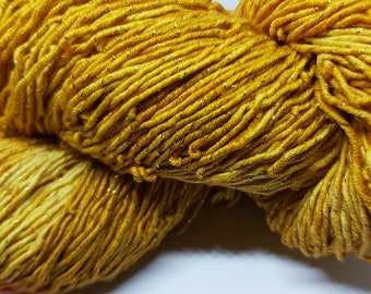 Seiba silk with banana fiber, fairly produced and fair trade Yellow with Lurex