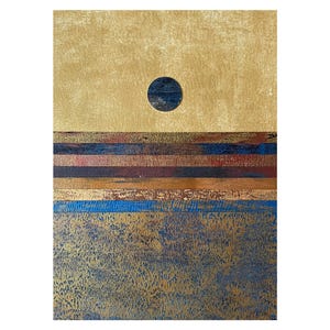 Original artwork with layers - Collage Painting - Gold and Blue