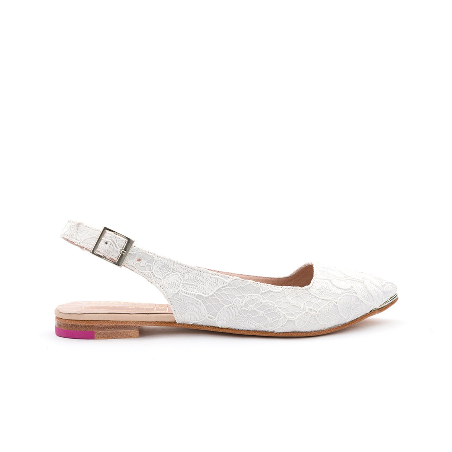 bridal ballet flats | wedding shoes with lace | leather bridal flats | white | ready to ship