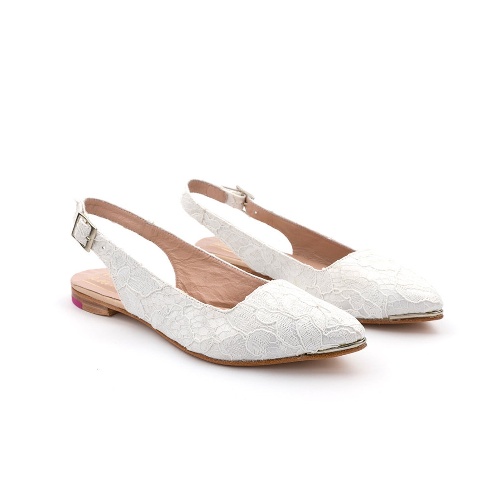 bridal ballet flats | wedding shoes with lace | leather bridal flats | white | ready to ship