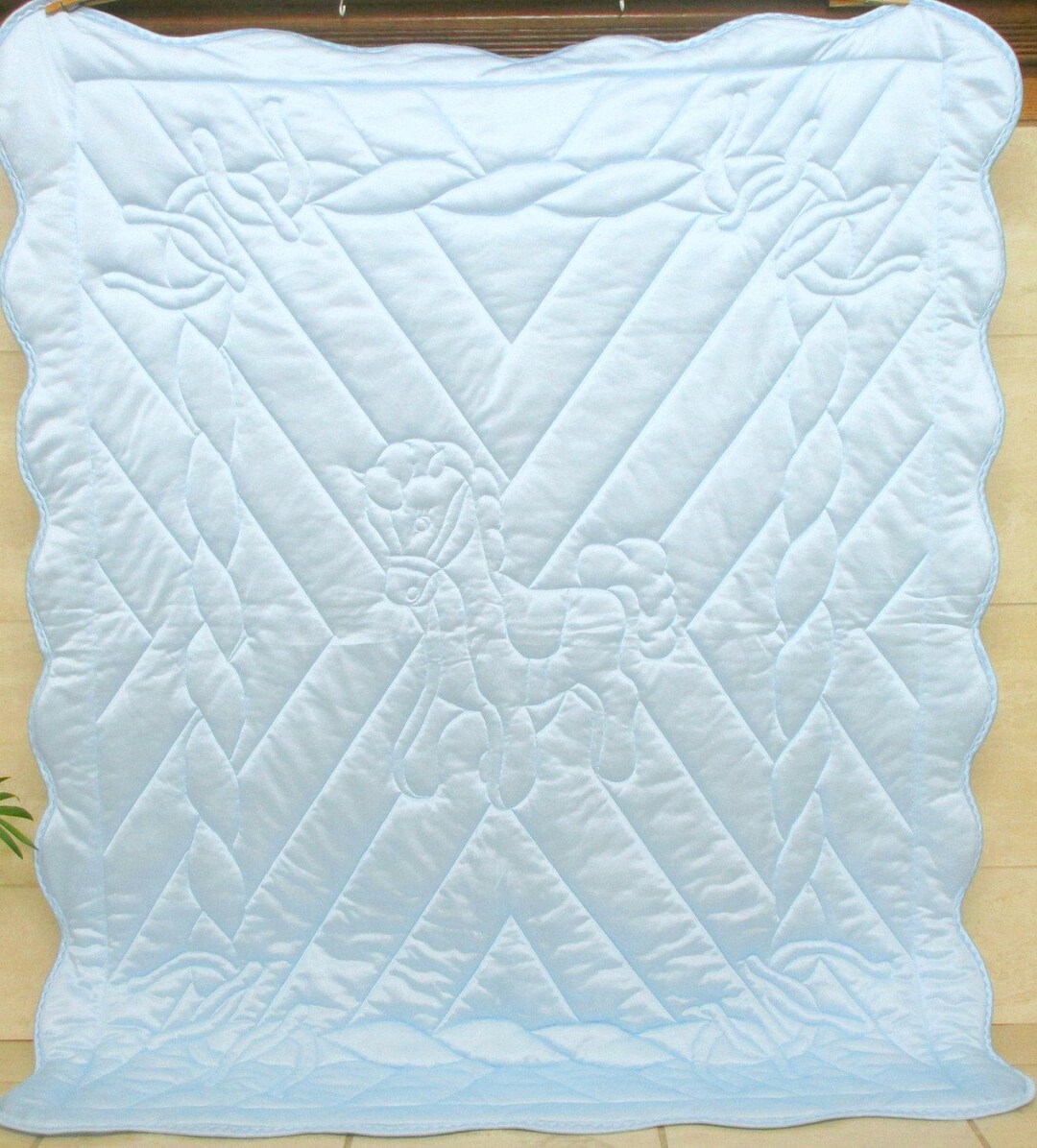 Tricot Crib Quilt/custom ORDER/ Blue Crib Quilt Horse Crib Etsy
