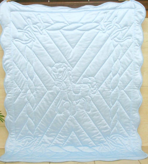 blue crib blanket
