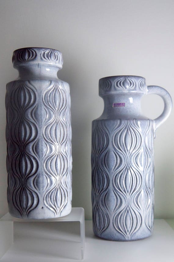 Pair Of Modernist Scheurich Floor Vases Onion Design Etsy