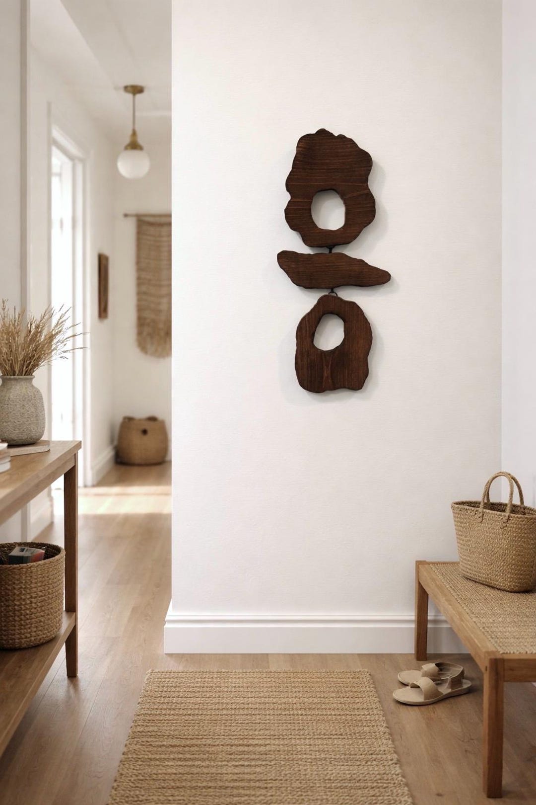 Modern Organic Wood Wall Art | Minimalist Sculptural Decor | Handmade ...