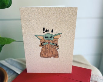Love U Grogu - Greeting Card