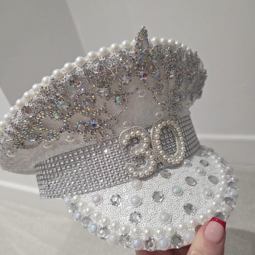 Gray Crystal Embellished Hat Accessory 1604002-Grey-2T.jpg?v-cache=  main image 4