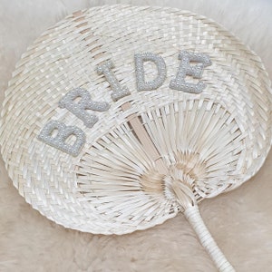 Personalised Embellished Bride Bamboo Paddle Fan Wedding Hen Party Gift