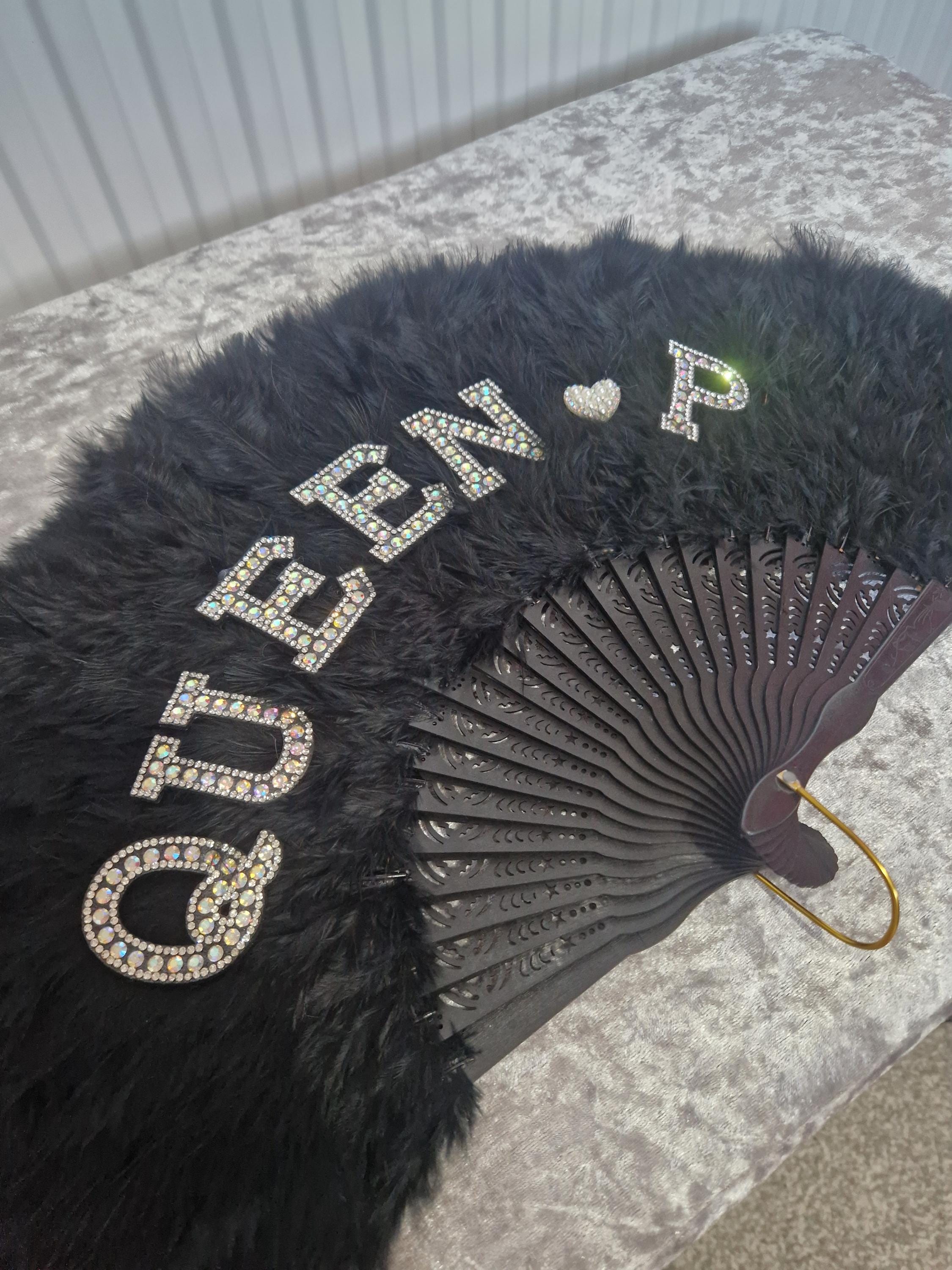 Customized Feather Hand Fan - Etsy display picture 1