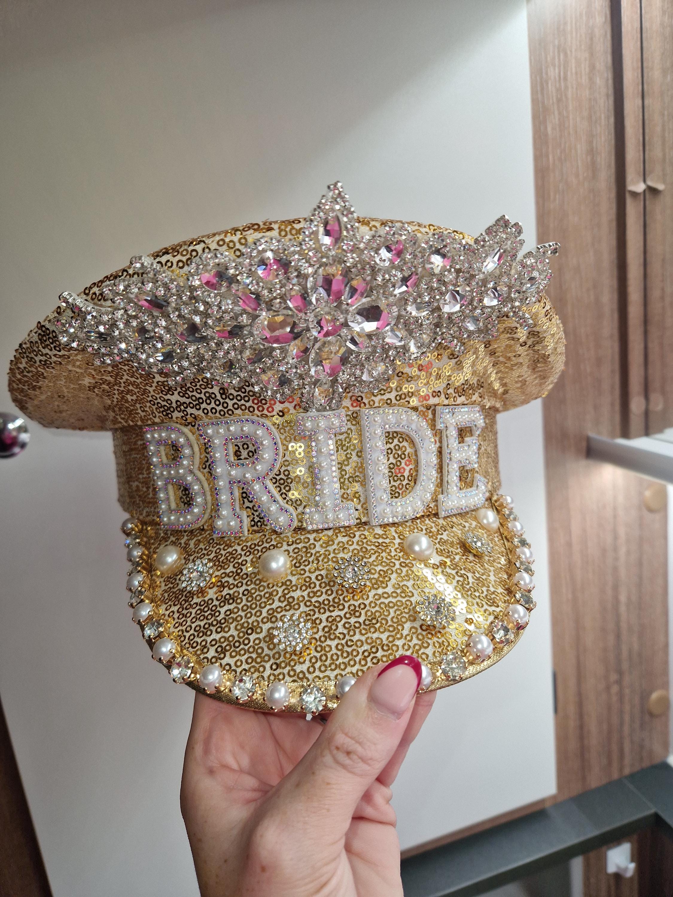Gold Crystal Rhinestone Pearl Embellished Bride Captain  display picture 1