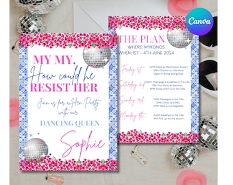 Mamma Mia Hen Party Invitation | Itinerary, Games (Digital Download)
