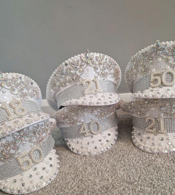 帽子 Firework Rhinestone Embellished Durag FIREWORKS RHINESTONE DURAG WHITE – Birth Of Royal Child