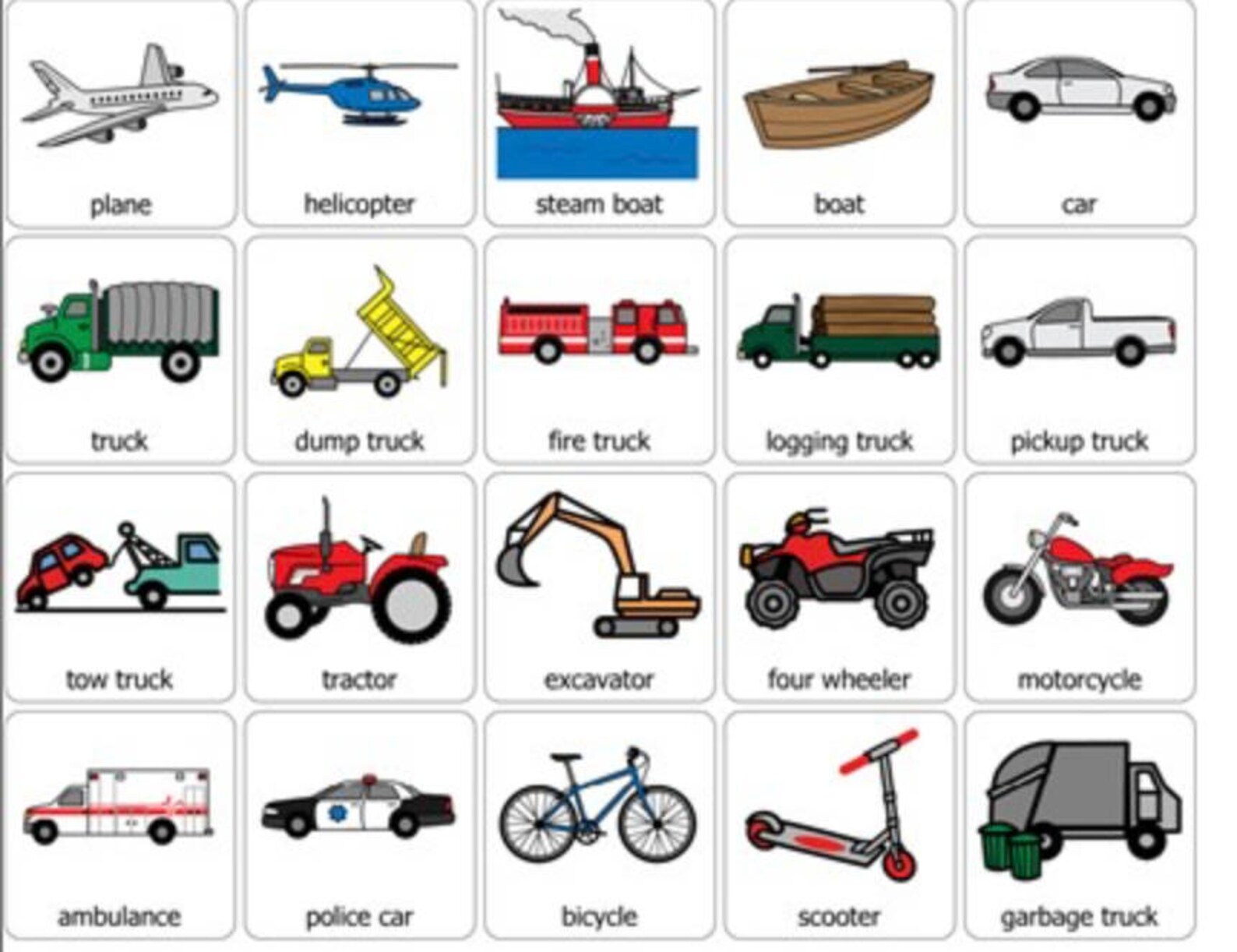 Noun Cards Transportation Etsy