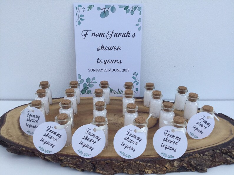 Baby Shower Favours Bath Salts in Glass Bottles From My Etsy