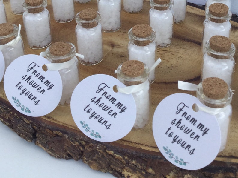 Baby Shower Favours Bath Salts in Glass Bottles From My Etsy