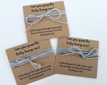Baby shower game - guess the bump size - set of 6