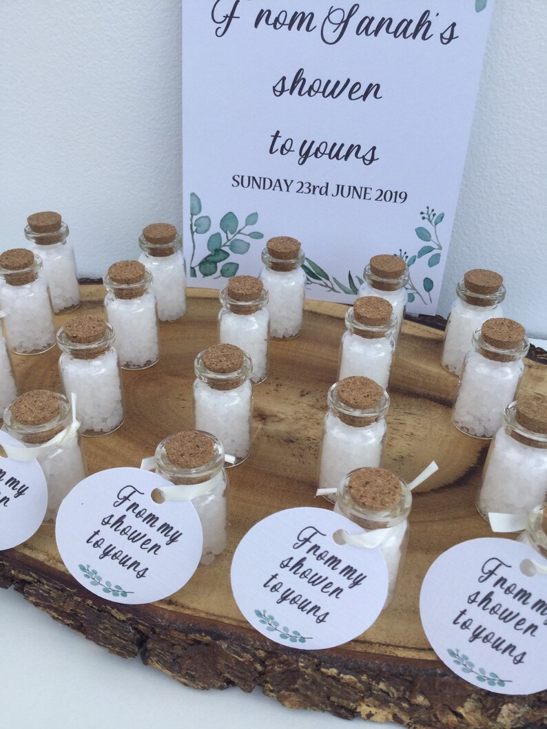 Baby Shower Favours Bath Salts in Glass Bottles From My Etsy