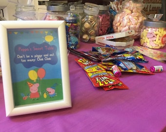 Peppa Pig Birthday party accessories - Sweet table sign - INSTANT DOWNLOAD