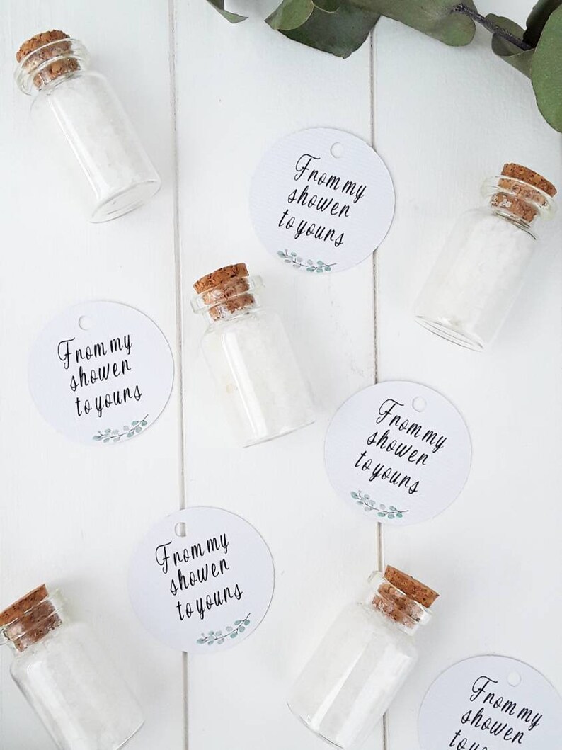 Baby Shower Favours Bath Salts in Glass Bottles From My Etsy