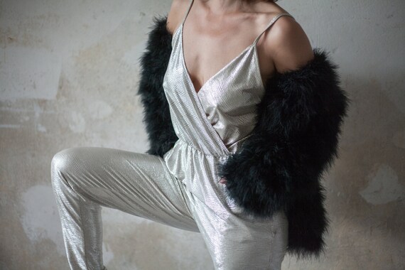 Vintage black Marabou feathers jacket/coat. Edgy a