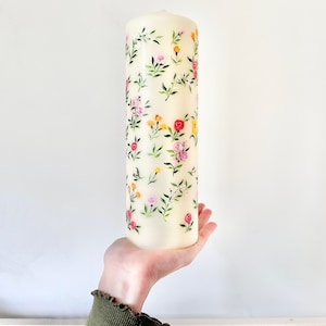 Hand Painted Pillar Candles, Bride and Groom Gift, Wedding Gift for Couple, Anniversary Gift, Engagement Gift for Couple, Candle Gift