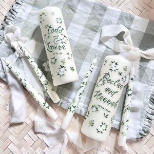 Personalised Wedding Candles, Hand Painted Candles, Bride and Groom Gift,  Wedding Gift, Wedding Candle Gift Set, Engagement Gift for Couple