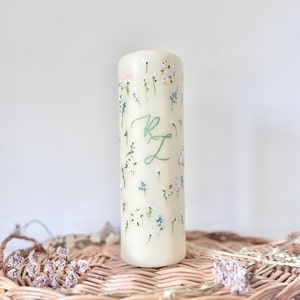 Monogram Wedding Candle, Personalised Hand Painted Candle, Hand Painted Wedding Candle, 2 Letter Monogram Candle, Monogrammed Candle