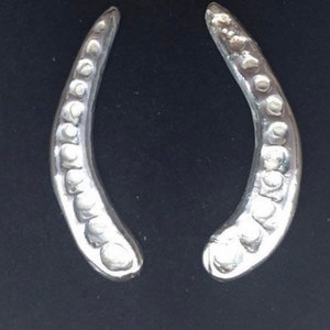 REDUCED Fine silver stud earrings with textured front. Sterling silver wires and push on sterling silver backs.