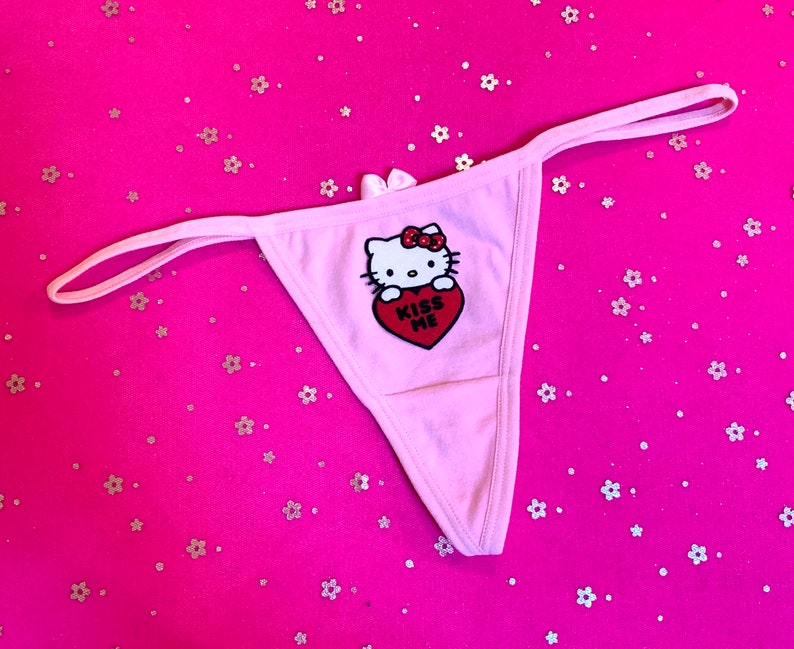 Hello Kitty Kiss Me Sexy Thong Panty Panties Underwear Undies Etsy