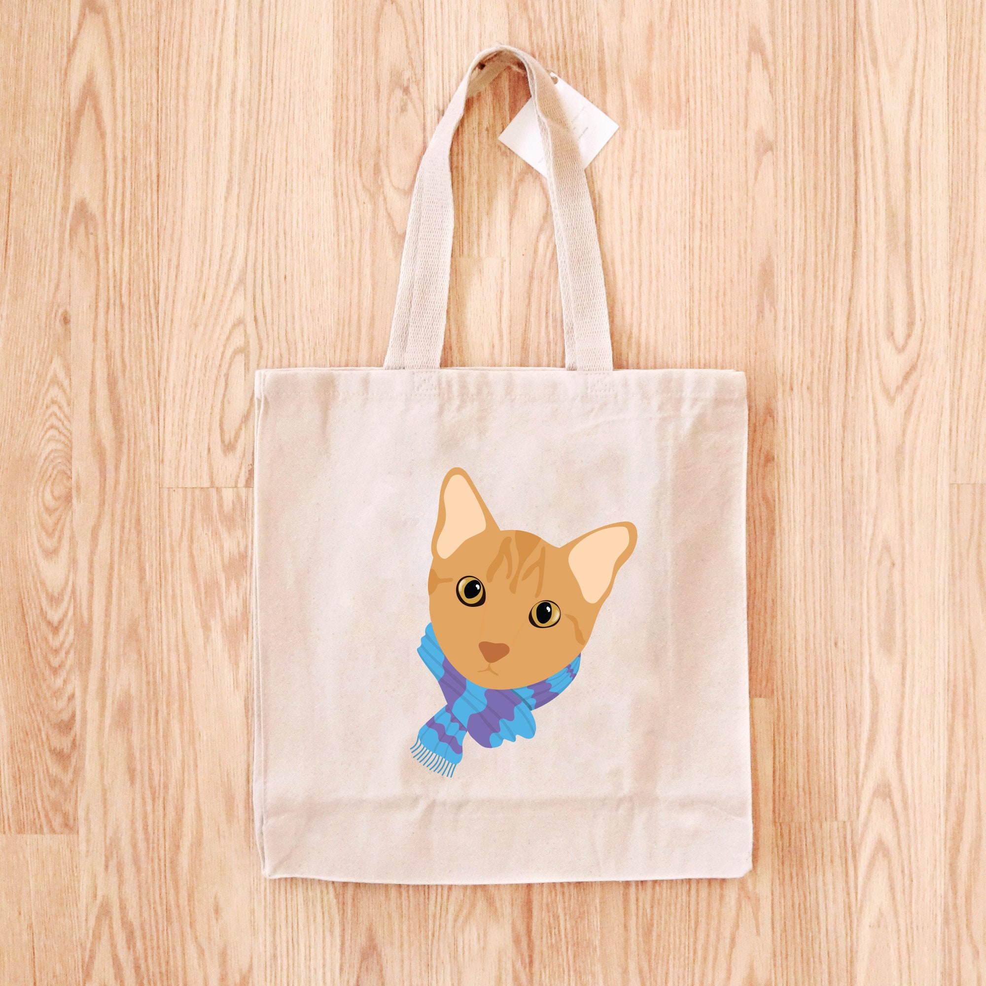 Personalized Orange Tabby Cat Tote Bag Personal Cat Tote Bag Etsy