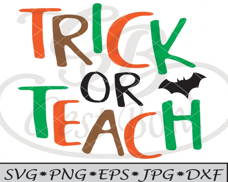 Download Trick or Teach Teacher Halloween SVG design vinyl cutting | Etsy