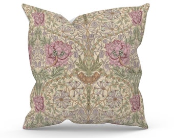 Handmade William Morris Honeysuckle Rose Cushion with Fillers Various Sizes 28cm, 36cm, 43cm, 60cm, Modern Home Decor, Made in Uk