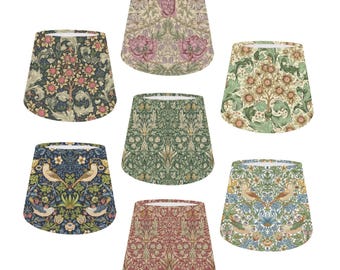 William Morris Empire Lampshade Ceiling Light / Table Lamp / Pendant, Home Decor, Handmade in UK, Snakeshead Forest/ Wine, Honeysuckle Rose