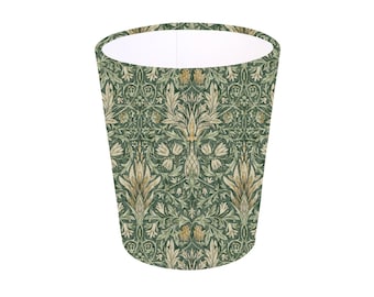 Handmade William Morris Snakeshead Forest Waste Paper Bin, Made in UK, Floral Theme, Birds, Home Decor Gift