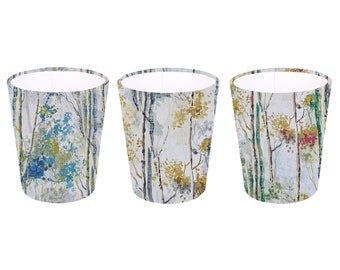 New Handmade Prestigious Silver Birch Waste Paper Bin, Colourful Home Decor Office Bedroom Bin, Blue, Green, Made in UK, Orchid, Shadow