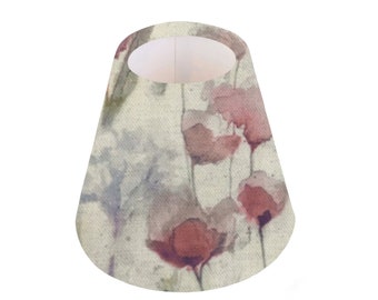 Handmade Voyage Ilinizas Poppy Floral CANDLE SHADE || Small lamp shade, Colourful Home Decor Gift, Small Light Shade, Made in Uk, Pink