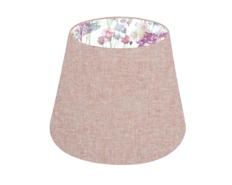 Shetland Blush Pink with Ilinizas interior Brushed Linen Style EMPIRE Lampshades /  Table Lampshade, Colourful Home Decor, Handmade in UK