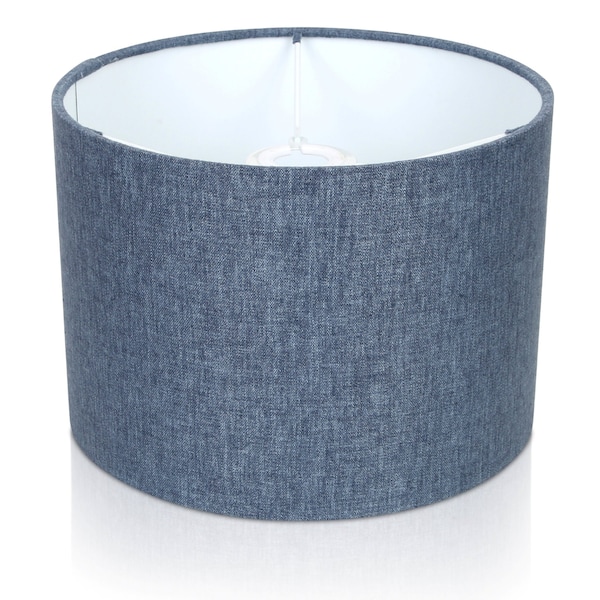 Denim Linen Style Cylinder / Drum Lampshades / Pendant Shade / Table / Colourful Home Decor, Lighting Decoration, Made in UK