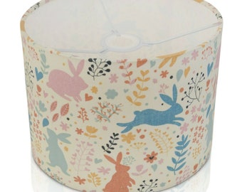 Childrens Pastel Hares Trees Lampshade , Table Lamp , Pendant Shade