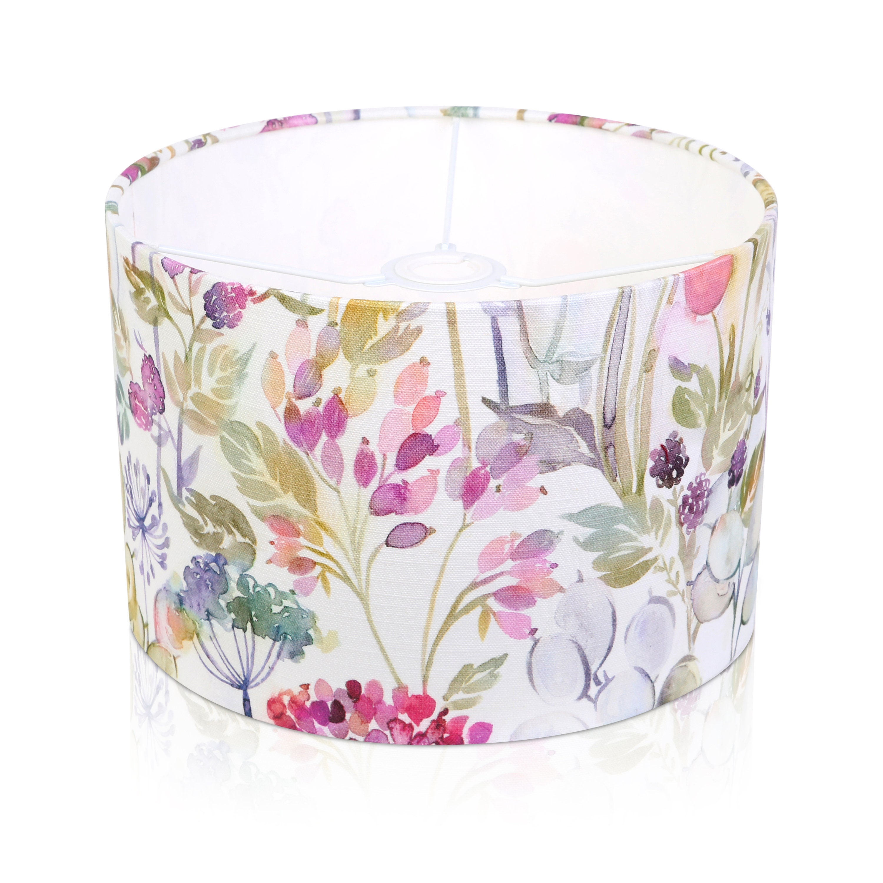 Voyage HEDGEROW linen pink country floral drum lampshade 15 20 25 30 35 40cm 